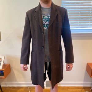 Men's H&M Wool-blend coat - chocolate brown